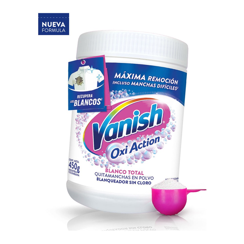 Quitamanchas en Polvo Ropa Blanca 450 Grs Vanish