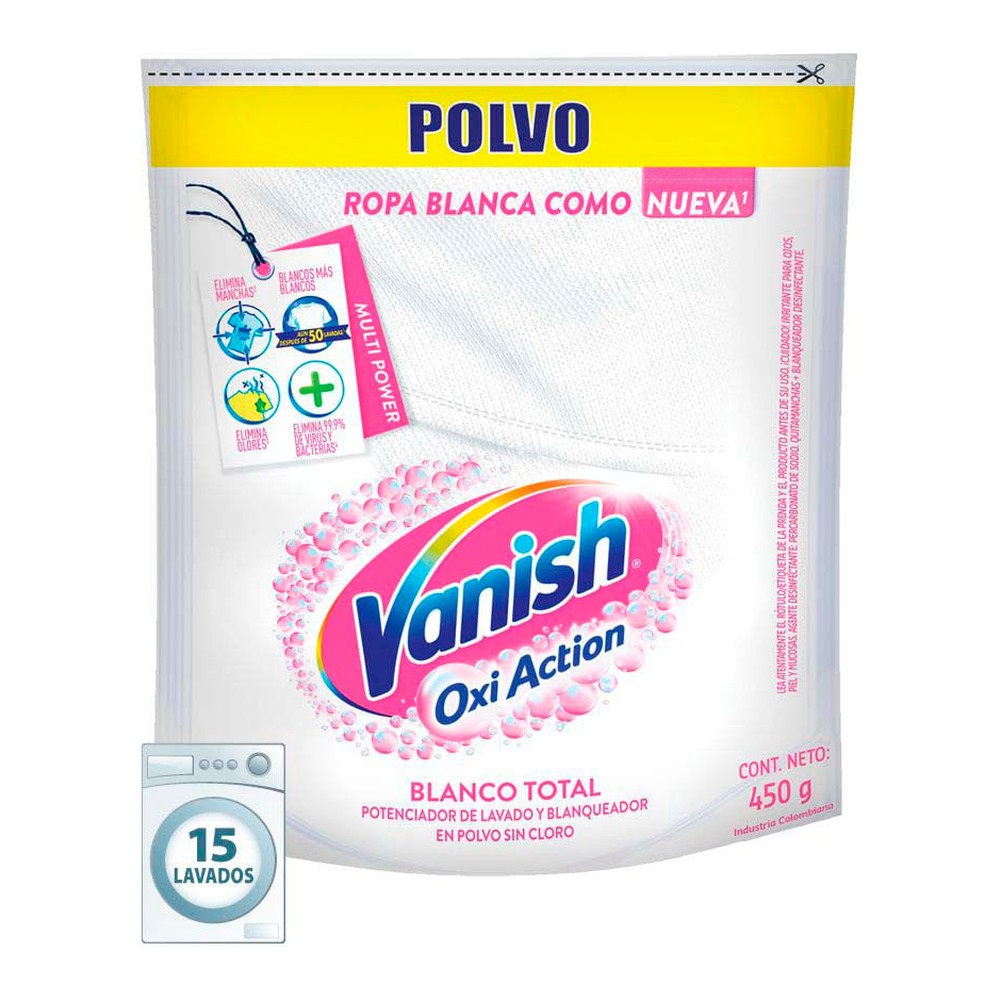 Quitamanchas Ropa Blanca Oxi Action 450 Grs Vanish