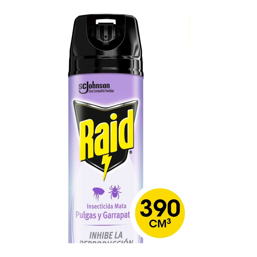 Insecticida Mata Pulgas y Garrapatas Aerosol 390 Cc Raid
