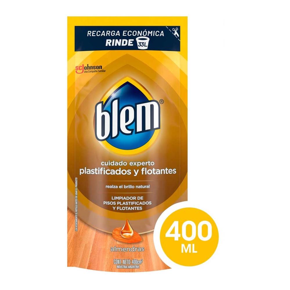 Limpiador de Pisos Plastificados y Flotantes Almendra 400 Ml Blem