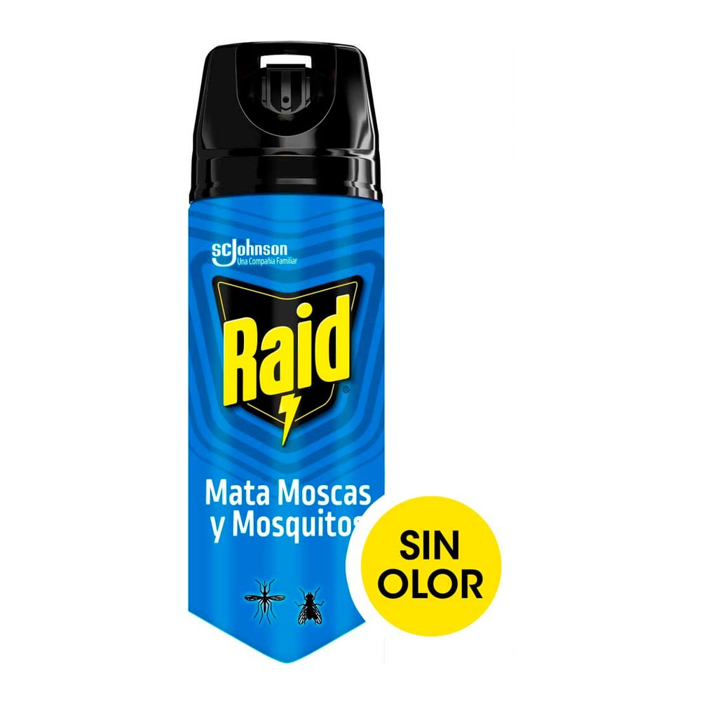 Insecticida Mata Moscas y Mosquitos Sin Olor Aerosol 360 Ml Raid