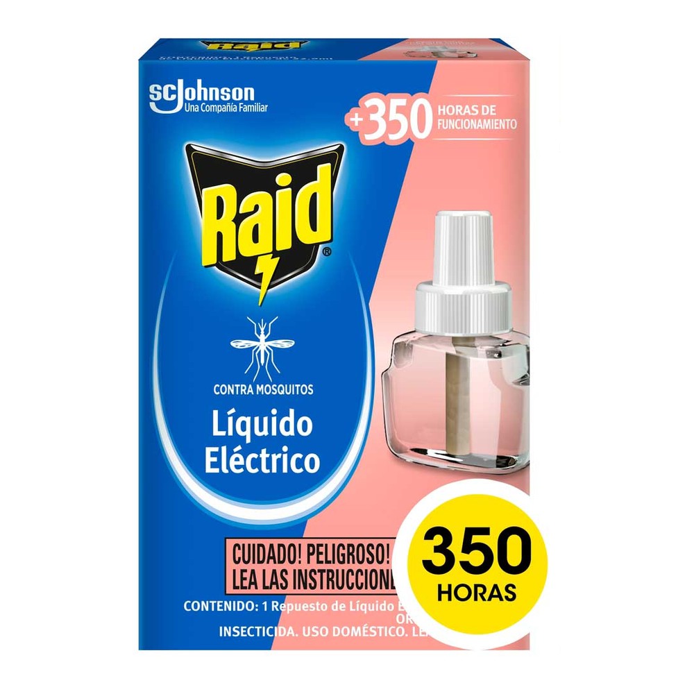 Insecticida Líquido Eléctrico para Moscas y Mosquitos 32,9 Ml x 1 Un Raid