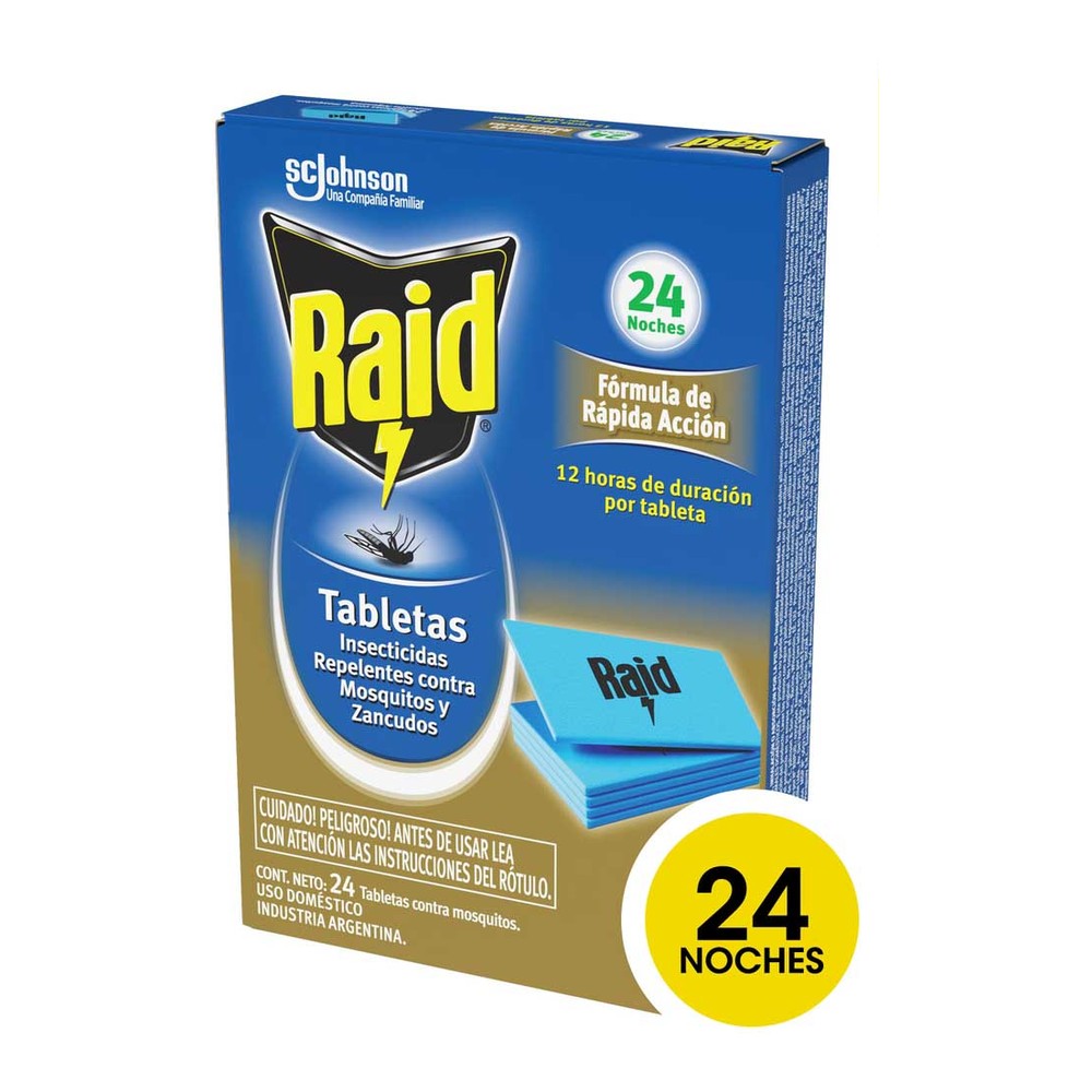 Insecticida Repuesto Tabletas x 24 Un Raid