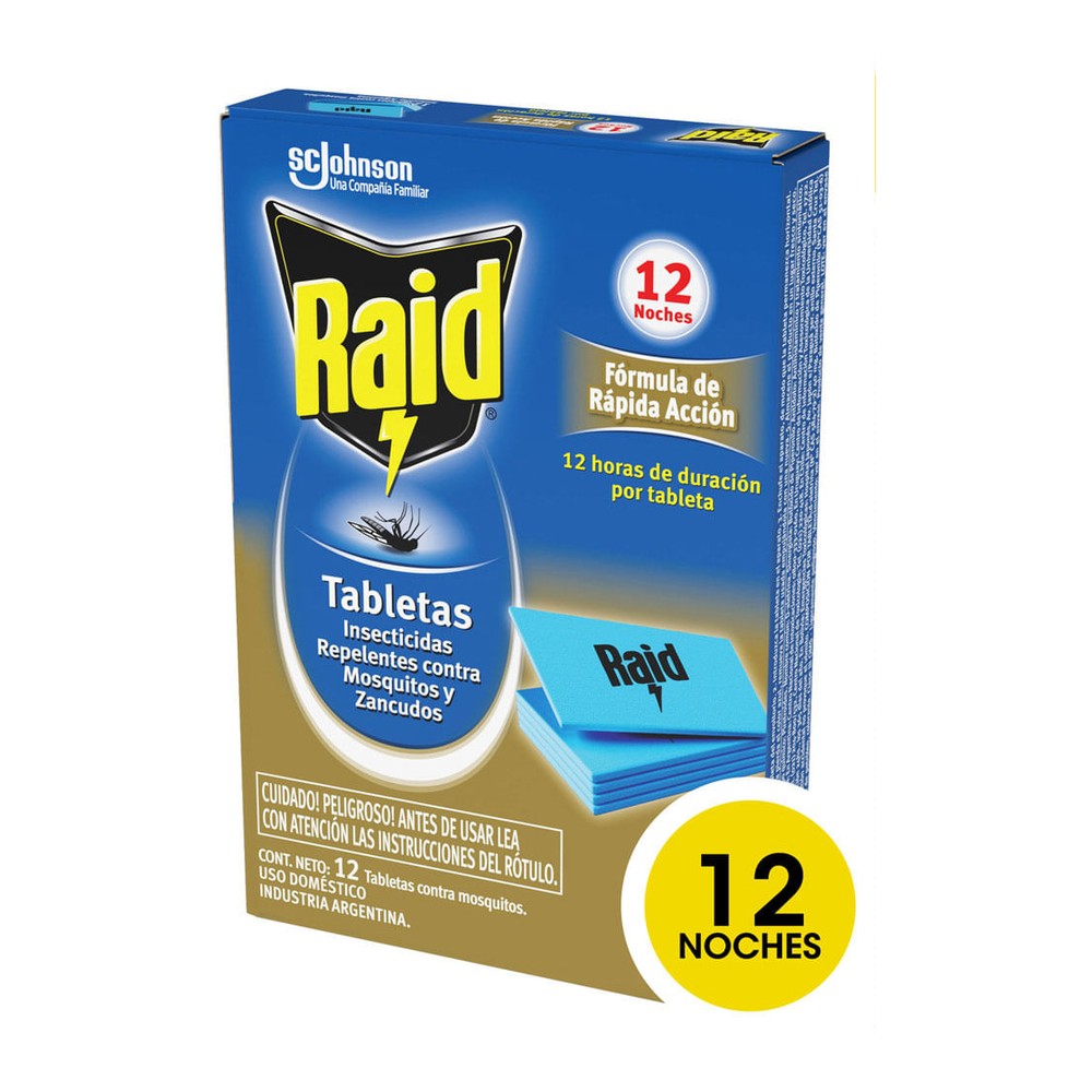 Insecticidas Moscas Y Mosquitos Tabletas X12 Un Raid