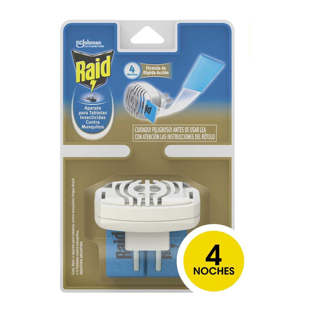 Insecticida Mosquitos Tabletas Aparato 12un Raid
