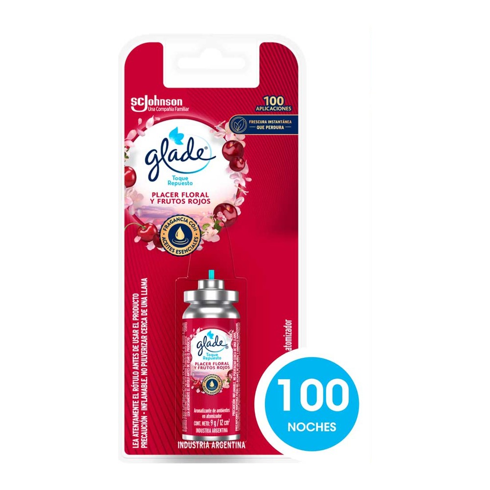 Aromatizante Toque Placer Floral y Frutos Rojos 9 Gr Glade