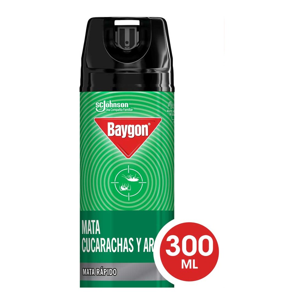 Insecticida para Cucarachas y Arañas Aerosol 300 Ml Baygon