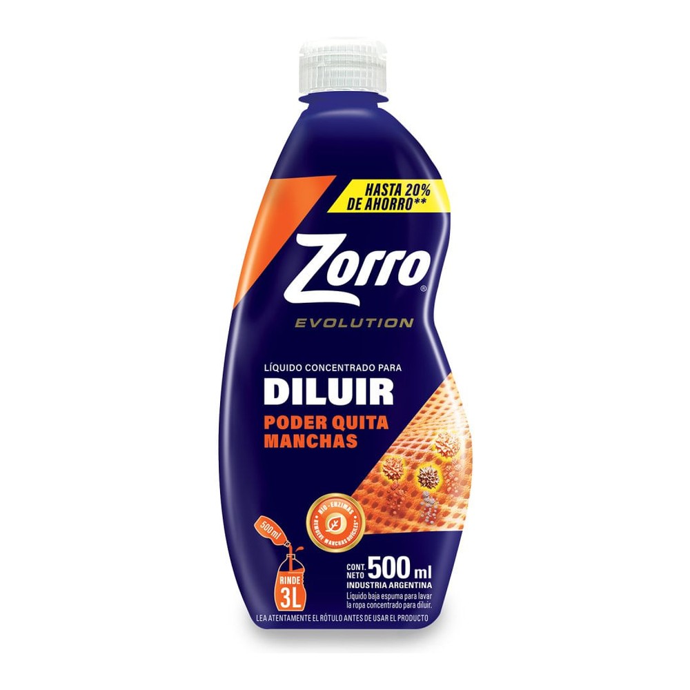 Detergente para Ropa Quitamanchas Diluible 500 Ml Zorro