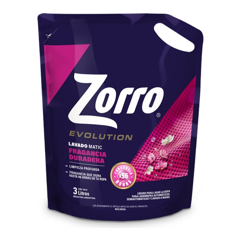 Jabón Líquido para Ropa Evolution 3 Lts Zorro
