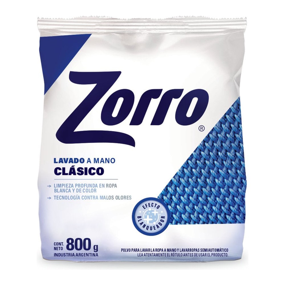 Jabón en Polvo para Ropa 800 Grs Zorro