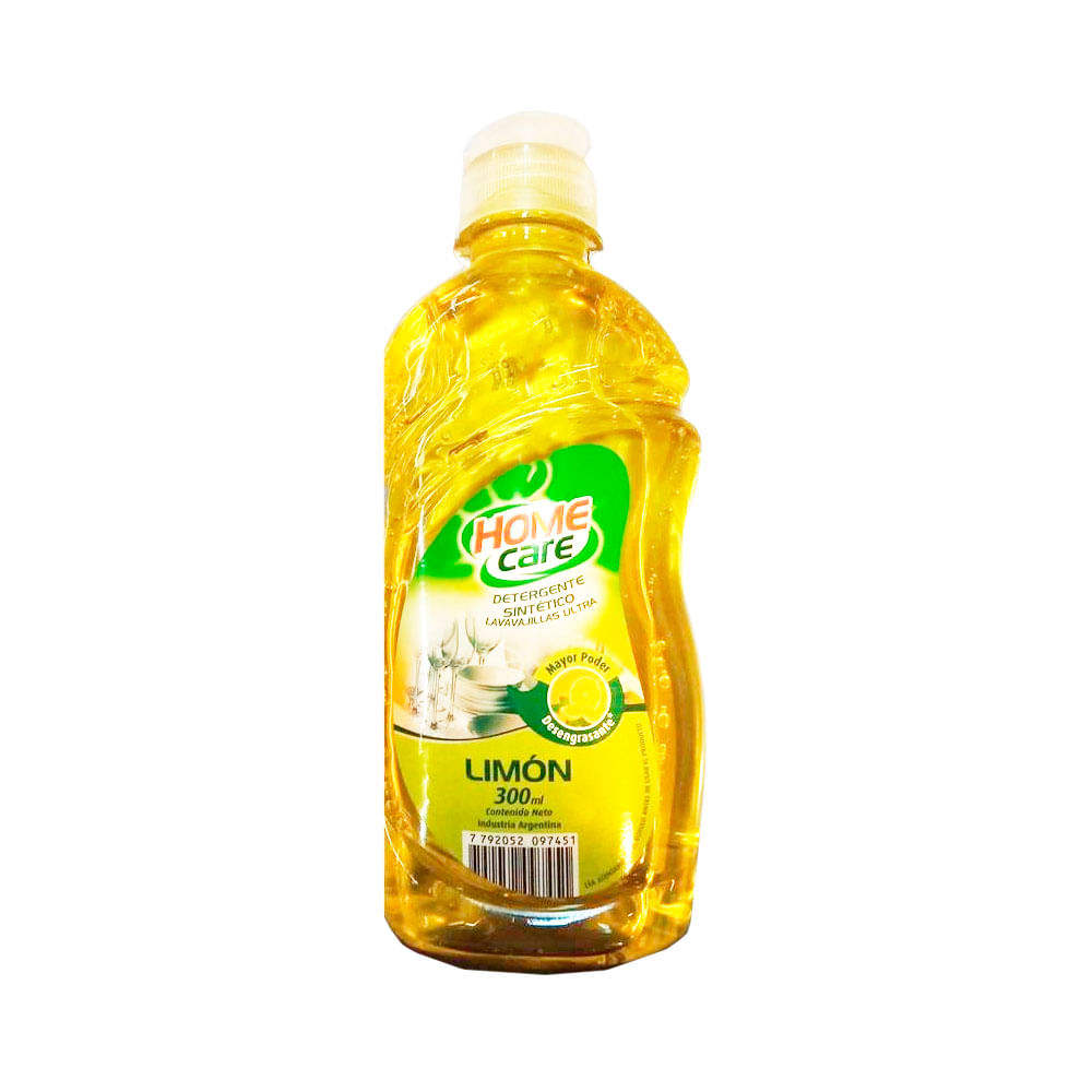 Detergente Lavavajillas Limon Botella 300 Ml Home Care