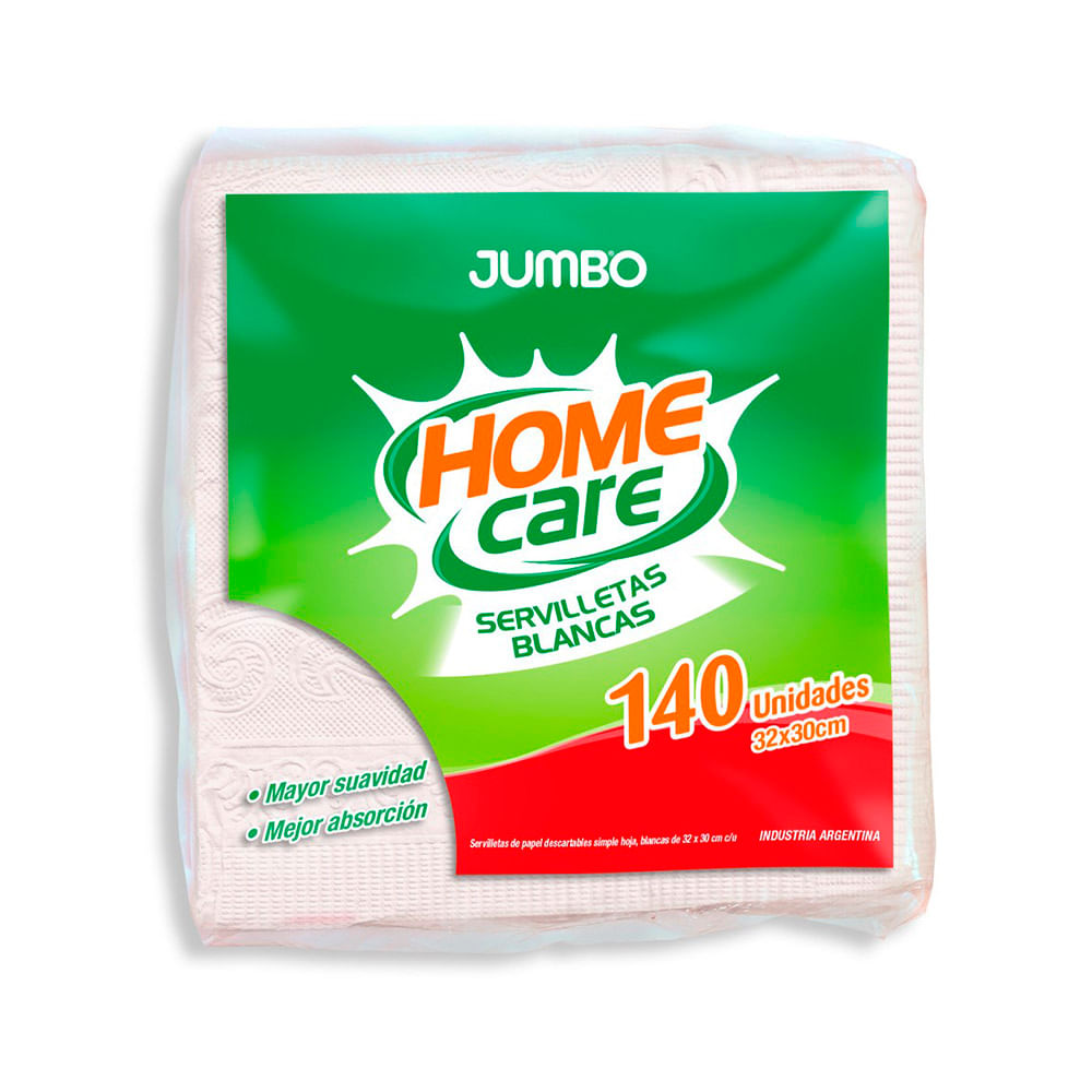 Servilletas de Papel Blancas 32 Cm x 30 Cm x 140 Un Home Care