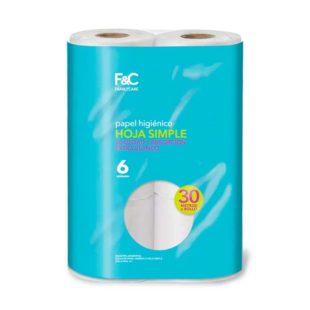 Papel Higienico Simple Hoja 6x30 M Family Care