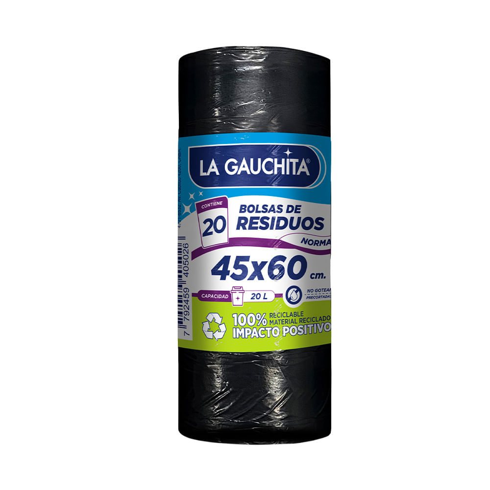 Bolsas de Residuos La Gauchita 45x60 Cm 20 Lts x 20 Un