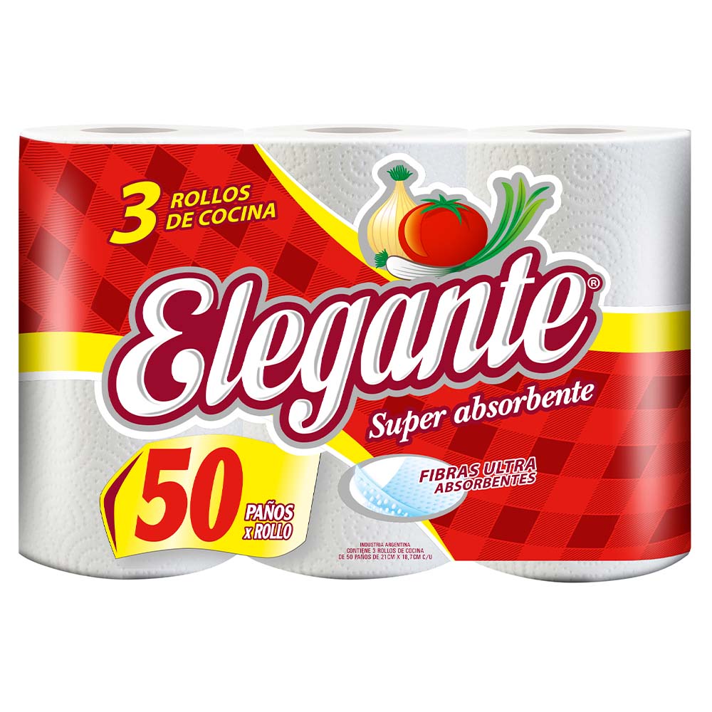 Rollo de Cocina 50 Paños x 3 Un Elegante