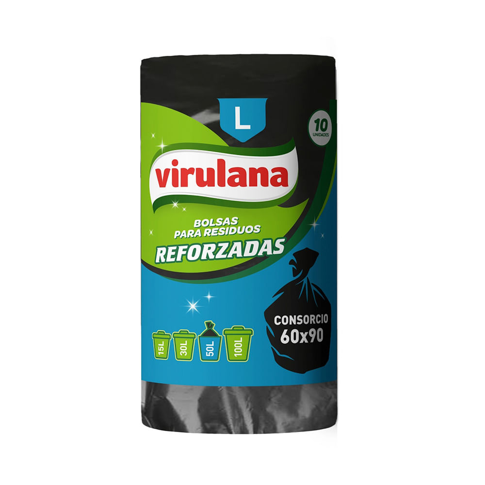 Bolsas de Residuos Virulana Reforzadas 60x90 Cm x 10 Un