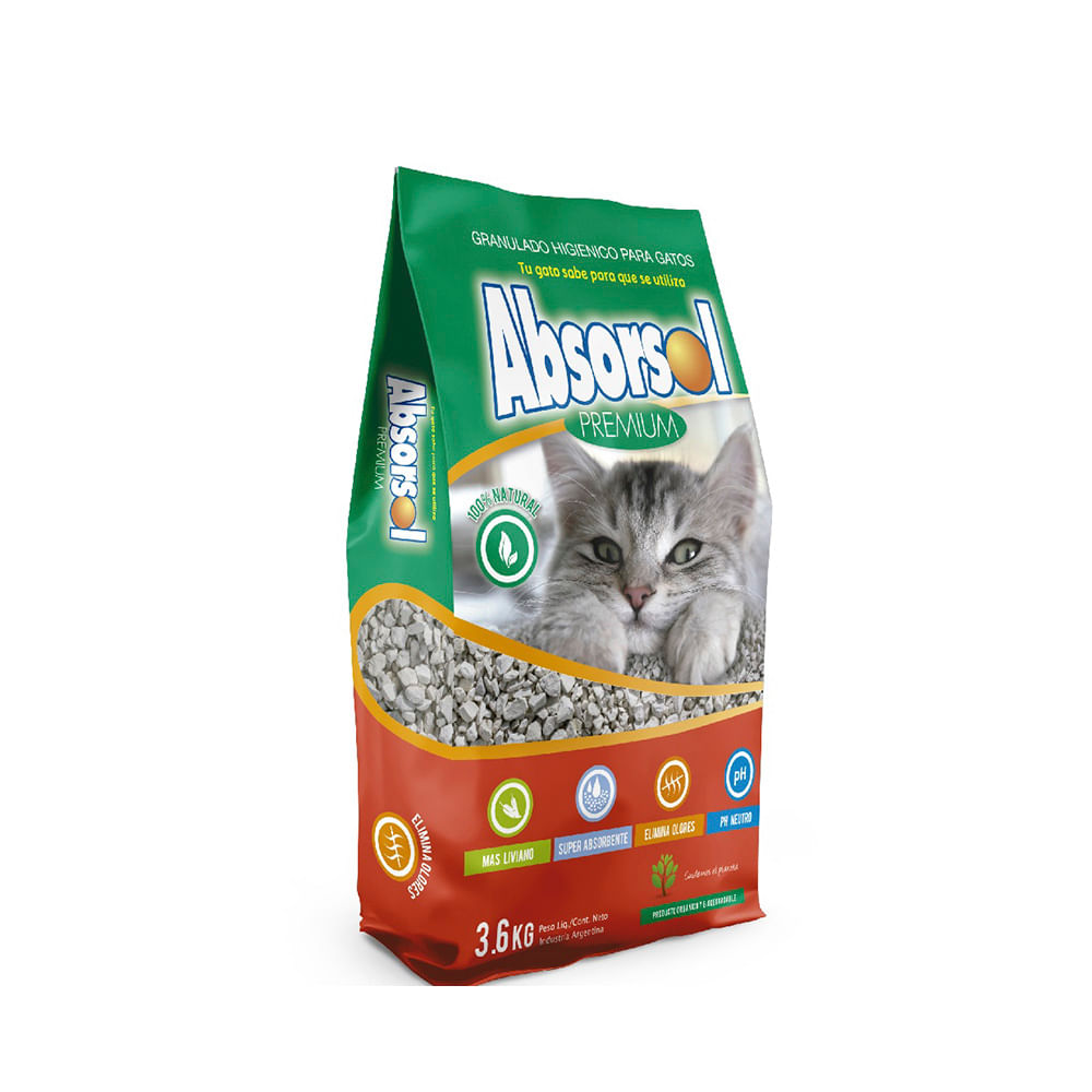 Piedras Sanitarias para Gatos 3,6 Kg Absorsol